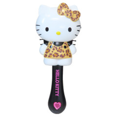 Japan Sanrio Hair Brush - Hello Kitty : Leopard Brown Black