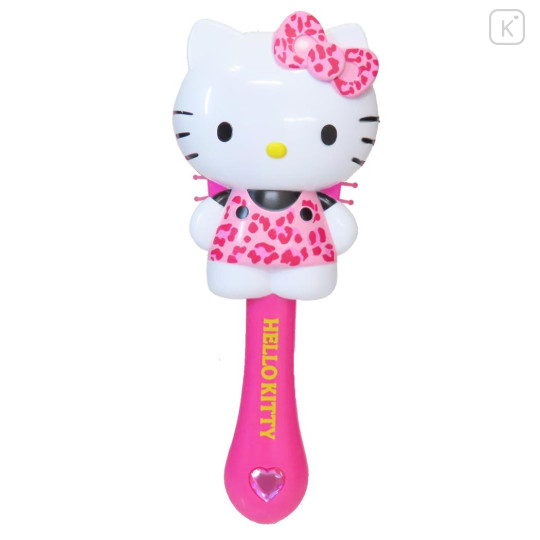 Japan Sanrio Hair Brush - Hello Kitty : Leopard Pink - 1