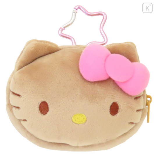 Japan Sanrio Mascot Mini Pouch with Carabiner - Hello Kitty : Tan Swimsuit Party Pink - 1