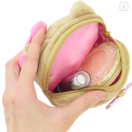 Japan Sanrio Mascot Mini Pouch with Carabiner - Hello Kitty : Tan Swimsuit Party Pink - 3