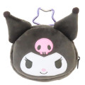 Japan Sanrio Mascot Mini Pouch with Carabiner - Kuromi : Smile - 1