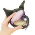 Japan Sanrio Mascot Mini Pouch with Carabiner - Kuromi : Smile - 3
