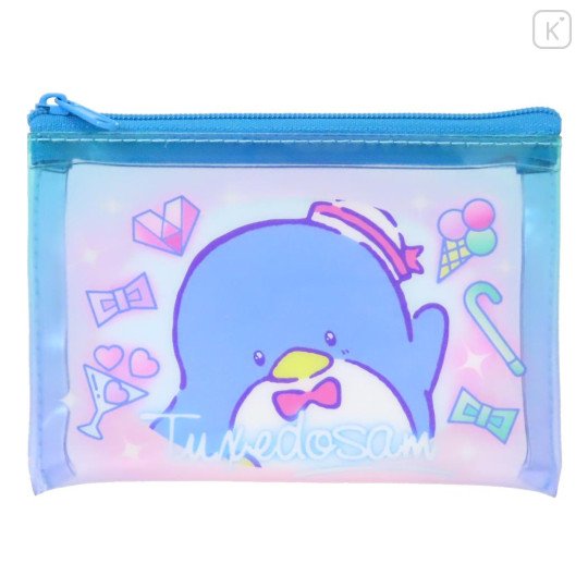 Japan Sanrio Clear Flat Mini Pouch - Tuxedosam : Heart-pounding Memories Heisei Retro - 1