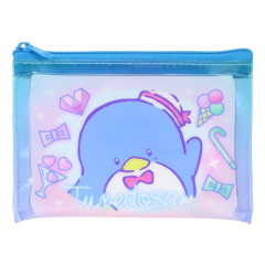 Japan Sanrio Clear Flat Mini Pouch - Tuxedosam : Heart-pounding Memories Heisei Retro
