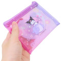 Japan Sanrio Clear Flat Mini Pouch - Kuromi : Heart-pounding Memories Heisei Retro - 2