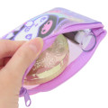 Japan Sanrio Clear Flat Mini Pouch - Kuromi : Heart-pounding Memories Heisei Retro - 3