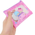 Japan Sanrio Clear Flat Mini Pouch - Little Twin Stars : Heart-pounding Memories Heisei Retro - 2