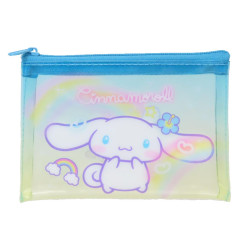 Japan Sanrio Clear Flat Mini Pouch - Cinnamoroll : Heart-pounding Memories Heisei Retro