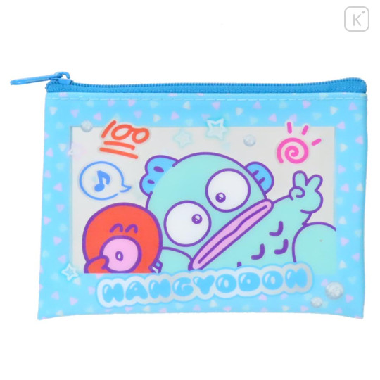 Japan Sanrio Clear Flat Mini Pouch - Hangyodon : Heart-pounding Memories Heisei Retro - 1