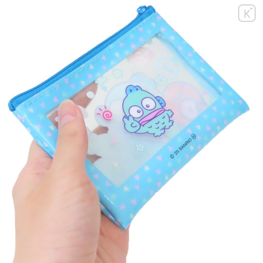 Japan Sanrio Clear Flat Mini Pouch - Hangyodon : Heart-pounding Memories Heisei Retro - 2