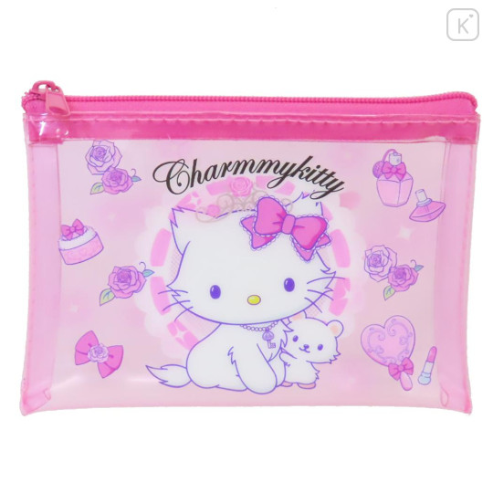 Japan Sanrio Clear Flat Mini Pouch - Charmmy Kitty : Heart-pounding Memories Heisei Retro - 1