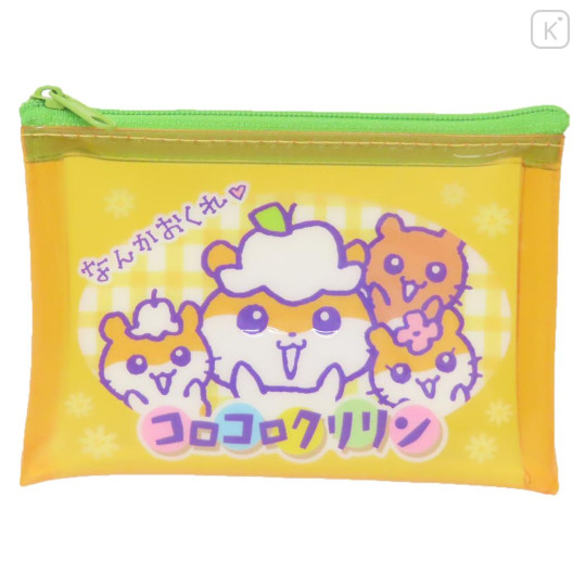 Japan Sanrio Clear Flat Mini Pouch - Corocorokuririn : Heart-pounding Memories Heisei Retro - 1