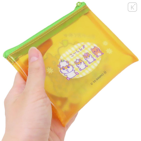 Japan Sanrio Clear Flat Mini Pouch - Corocorokuririn : Heart-pounding Memories Heisei Retro - 2