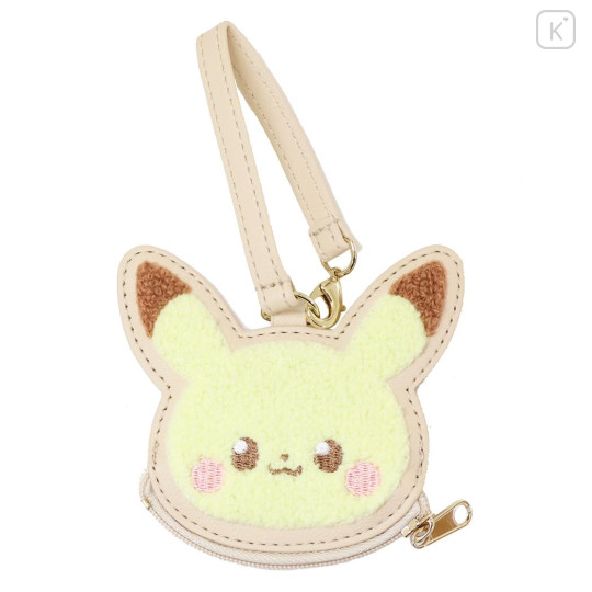 Japan Pokemon Die-cut Mini Pouch with Bag Charm - Pikachu : Pokepeace - 1