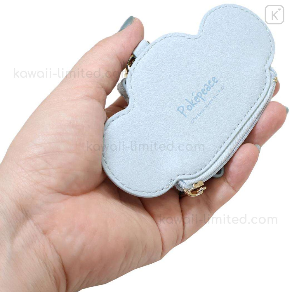 Japan Pokemon Die-cut Mini Pouch with Bag Charm - Tandemaus