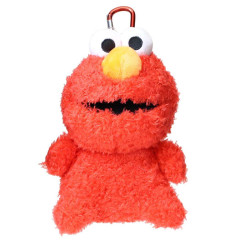 Japan Sesame Street Mini Plush Pouch with Carabiner - Elmo