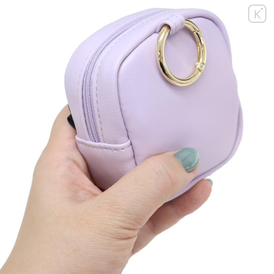Japan Sanrio Mini Pouch with Carabiner - Kuromi : 20th Anniversary Frill - 2