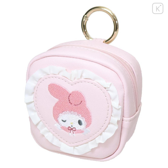 Japan Sanrio Mini Pouch with Carabiner - My Melody : 50th Anniversary Frill - 1