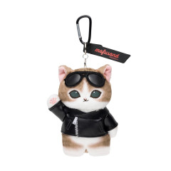 Japan Mofusand Mascot Holder - Mofusand Diner Leather Jacket Cat