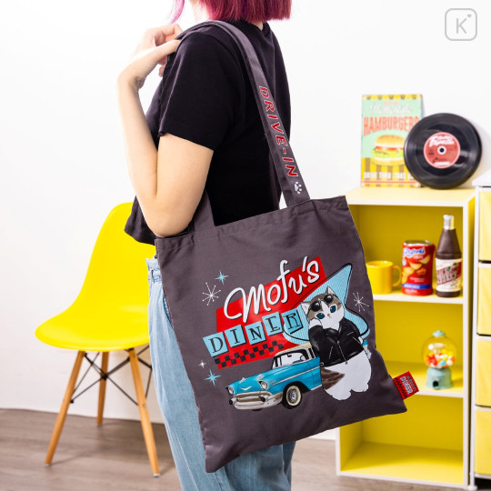 Japan Mofusand Tote Bag - Mofusand Diner Leather Jacket Cat - 2