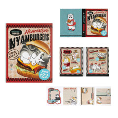 Japan Mofusand Flip Memo Sticky Notes - Mofusand Diner Cat