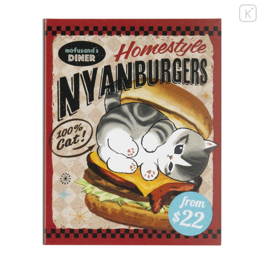 Japan Mofusand Flip Memo Sticky Notes - Mofusand Diner Cat - 3