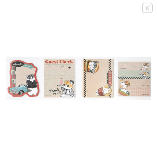 Japan Mofusand Flip Memo Sticky Notes - Mofusand Diner Cat - 6