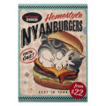 Japan Mofusand A4 Clear File - Mofusand Diner Cat Homestyle Burger - 1