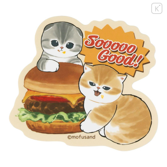 Japan Mofusand Vinyl Sticker - Mofusand Diner Cat Gourmet Burger So Good - 1