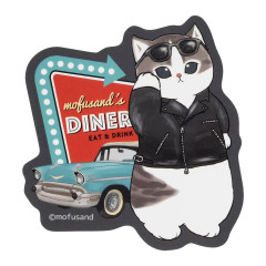 Japan Mofusand Vinyl Sticker - Mofusand Diner Leather Jacket Cat