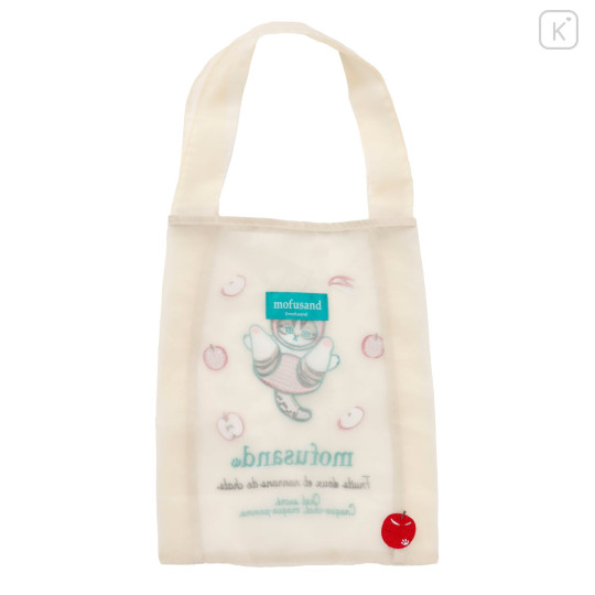 Japan Mofusand Organza Mini Tote Bag - Fruit Cat Apple - 4