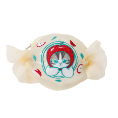 Japan Mofusand Mesh Mini Pouch - Fruit Cat Apple Candy Frill