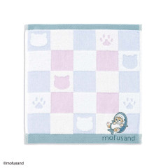 Japan Mofusand Towel Handkerchief - Shark Cat Paw Sitting Embroidery