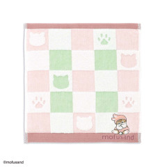 Japan Mofusand Towel Handkerchief - Rabbit Cat Paw Sitting Embroidery