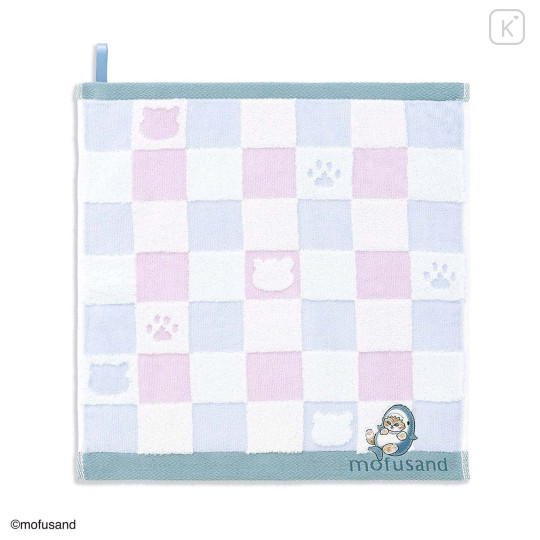 Japan Mofusand Hand Towel with Loop - Shark Cat Paw Sitting Embroidery - 1