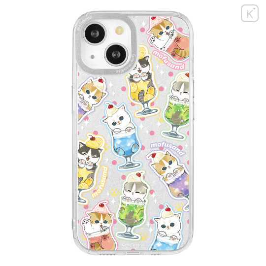 Japan Mofusand Camera Frame iPhone 15 / 14 / 13 Case - Cream Soda Cat Glitter - 1