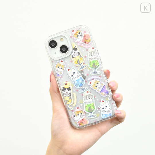 Japan Mofusand Camera Frame iPhone 15 / 14 / 13 Case - Cream Soda Cat Glitter - 2
