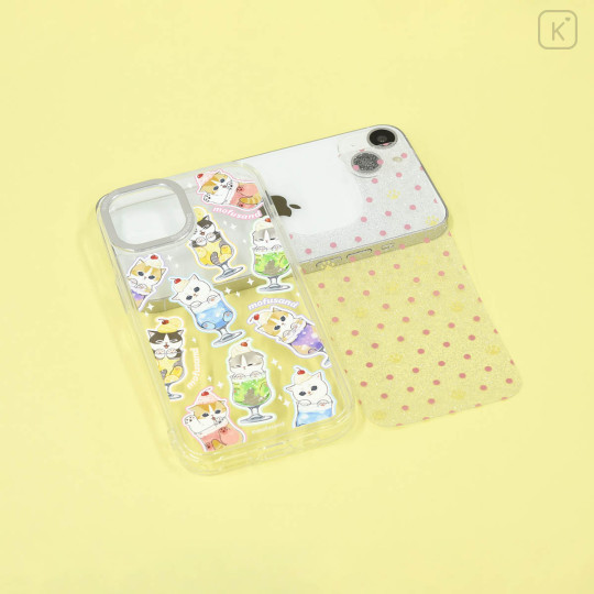 Japan Mofusand Camera Frame iPhone 15 / 14 / 13 Case - Cream Soda Cat Glitter - 3