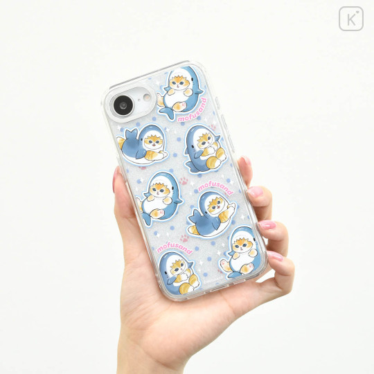 Japan Mofusand Camera Frame iPhone 16e Case - Shark Cat Glitter - 8