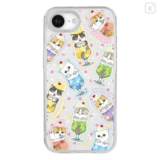 Japan Mofusand Camera Frame iPhone 16e Case - Cream Soda Cat Glitter - 1
