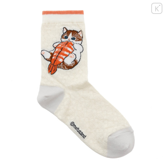 Japan Mofusand Crew Socks - Sushi Cat Shrimp - 1