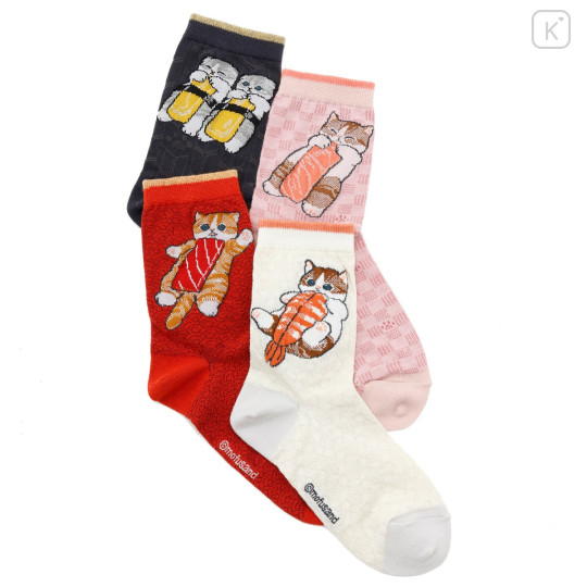 Japan Mofusand Crew Socks - Sushi Cat Shrimp - 2