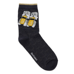 Japan Mofusand Crew Socks - Sushi Cat Egg Gunkan Black