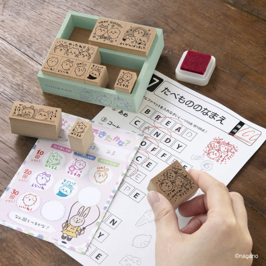 Japan Chiikawa Wooden Reward Stamp Set - Chiikawa : Characters Party - 2