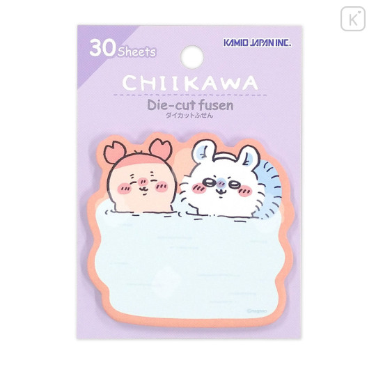 Japan Chiikawa Die-cut Sticky Notes - Furuhonya Kani-chan & Momonga : Onsen Hot Spring - 3