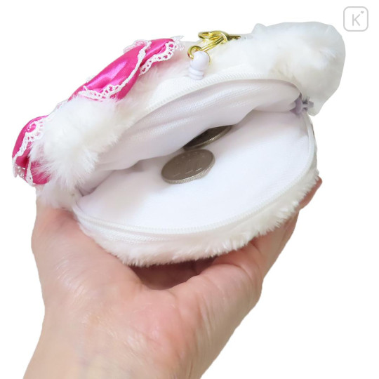 Japan Sanrio Plush Pass Case Pouch with Reel - Charmmy Kitty : Heart-pounding Memories Heisei Retro - 3