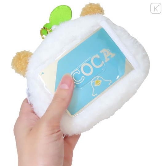 Japan Sanrio Plush Pass Case Pouch with Reel - Corocorokuririn : Heart-pounding Memories Heisei Retro - 2