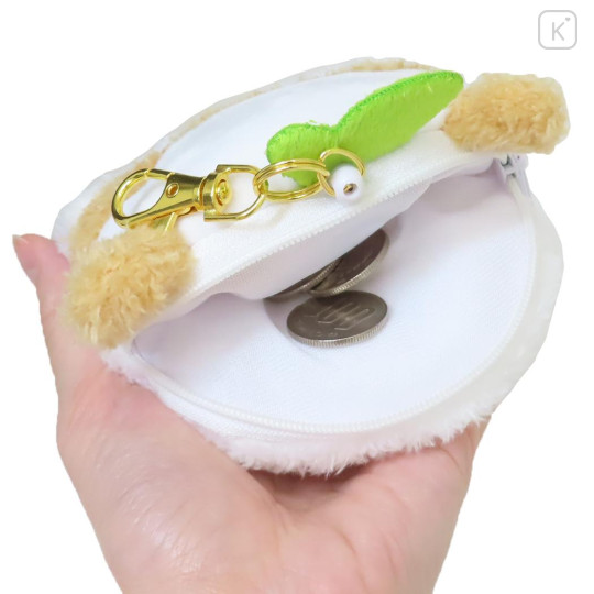 Japan Sanrio Plush Pass Case Pouch with Reel - Corocorokuririn : Heart-pounding Memories Heisei Retro - 3