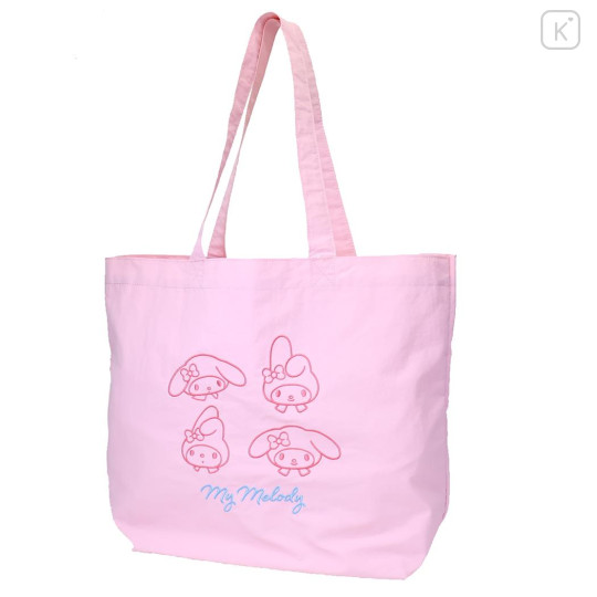 Japan Sanrio Tote Bag - My Melody : Funny Face Light Pink - 1