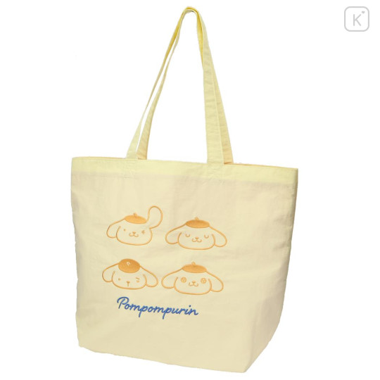 Japan Sanrio Tote Bag - Pompompurin : Funny Face Light Yellow - 1